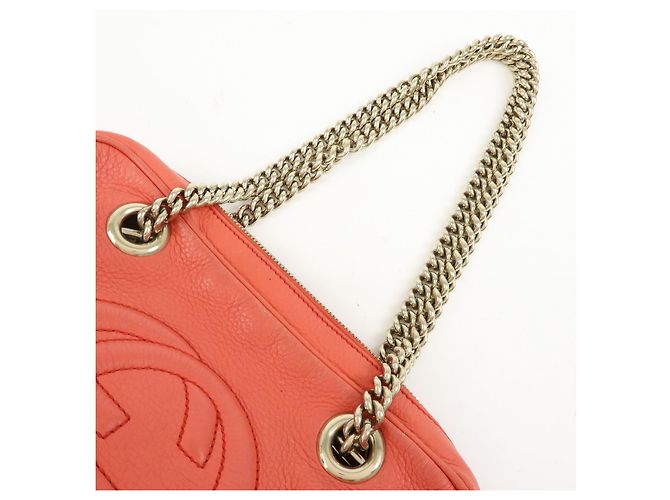 Gucci Soho Chain Zip Leather Medium Rosa - vista 6