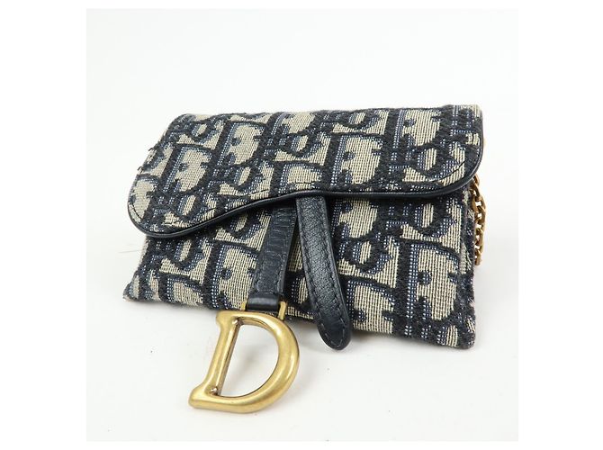 Pouch Saddle in pelle Christian Dior Beige - vista 3