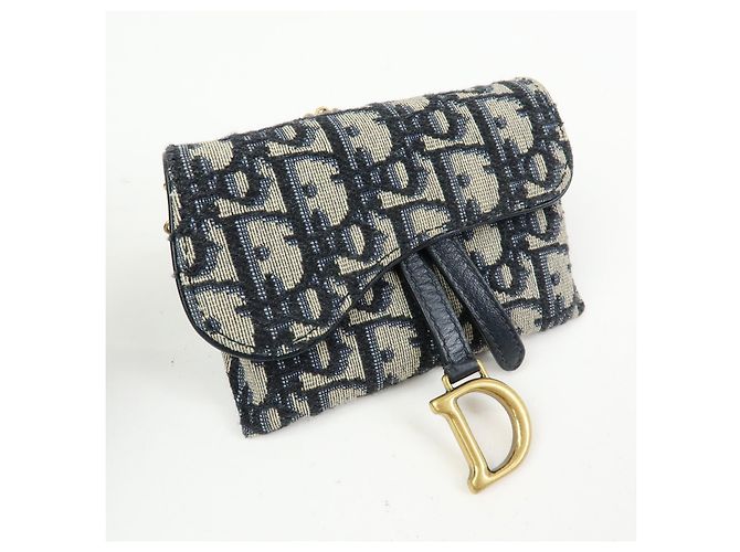 Pouch Saddle in pelle Christian Dior Beige - vista 4
