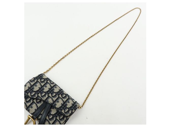 Pouch Saddle in pelle Christian Dior Beige - vista 6