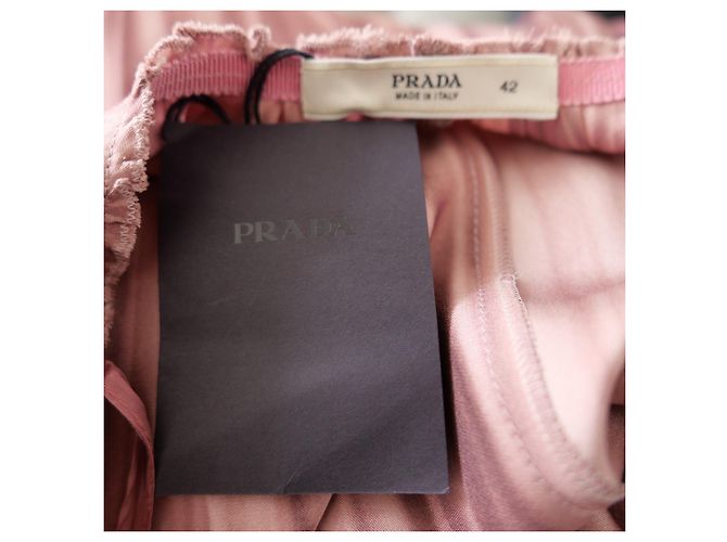 Prada Seidenrock Trompe L’oeil Print Herbst 2004 Rosa Pink - Ansicht 2