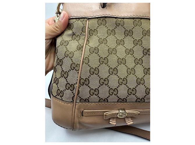 Borsa Tote Gucci Princy in tela monogram e pelle Marrone Beige - vista 11