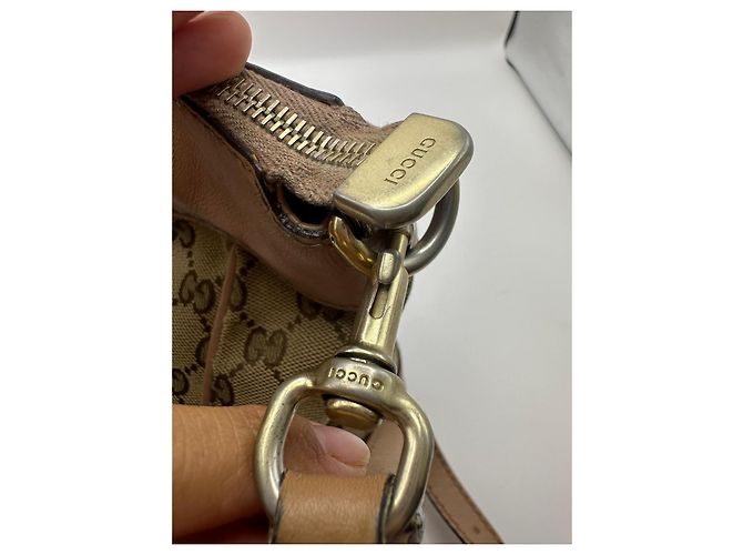 Borsa Tote Gucci Princy in tela monogram e pelle Marrone Beige - vista 14