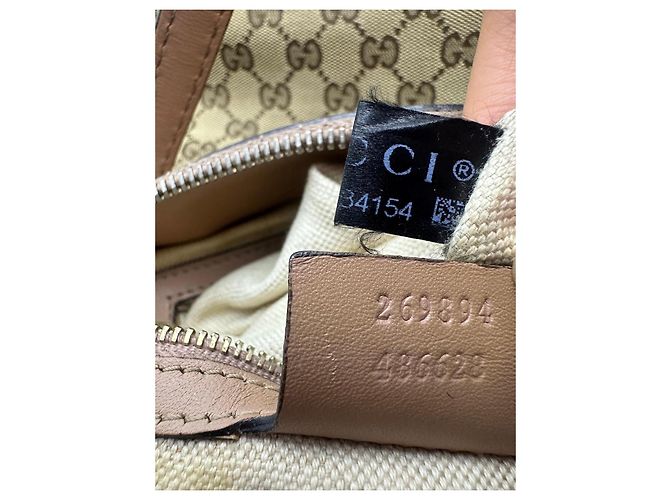 Borsa Tote Gucci Princy in tela monogram e pelle Marrone Beige - vista 17