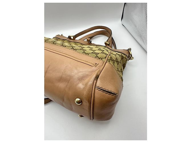 Borsa Tote Gucci Princy in tela monogram e pelle Marrone Beige - vista 6