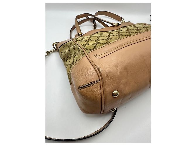 Borsa Tote Gucci Princy in tela monogram e pelle Marrone Beige - vista 7
