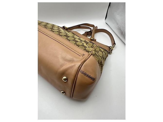 Borsa Tote Gucci Princy in tela monogram e pelle Marrone Beige - vista 8