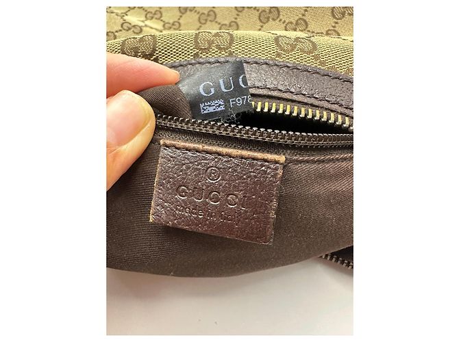 Gucci Hobo-Tasche aus Monogramm-Canvas Braun Beige - Ansicht 10