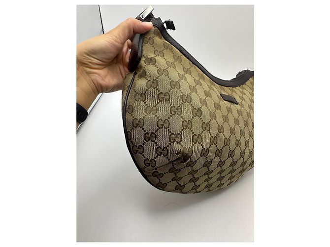 Gucci Hobo-Tasche aus Monogramm-Canvas Braun Beige - Ansicht 5
