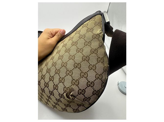 Gucci Hobo-Tasche aus Monogramm-Canvas Braun Beige - Ansicht 6