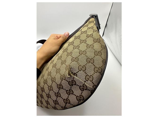 Gucci Hobo-Tasche aus Monogramm-Canvas Braun Beige - Ansicht 8