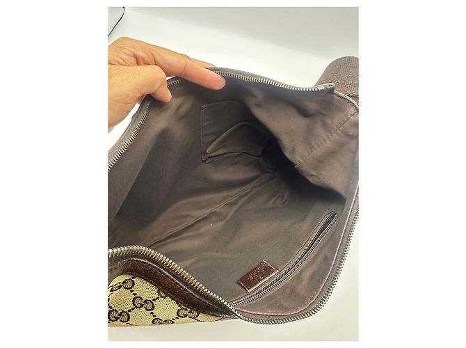 Gucci Hobo-Tasche aus Monogramm-Canvas Braun Beige - Ansicht 9