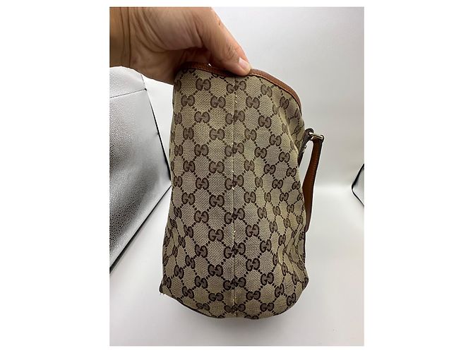 Borsa Tote Gucci in tela monogramma Marrone Beige Arancione Porpora - vista 4