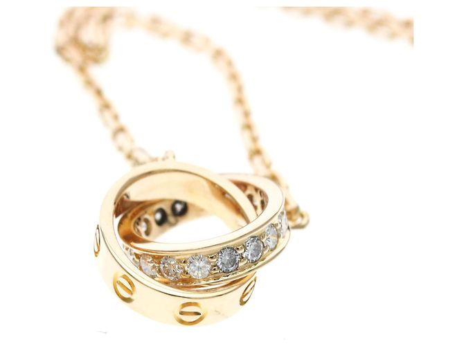 Cartier Love Interlocking 18K Rose Gold with Diamonds D'oro - vista 3