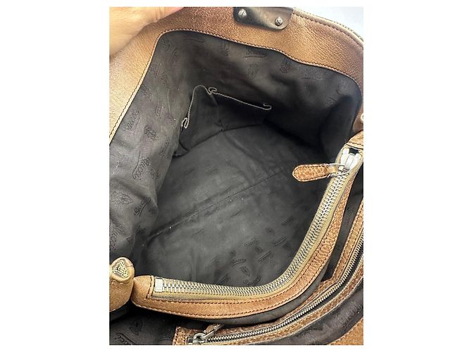 Borsa Tote Gucci Abbey Monogram Canvas Bamboo Marrone Monogramma - vista 12