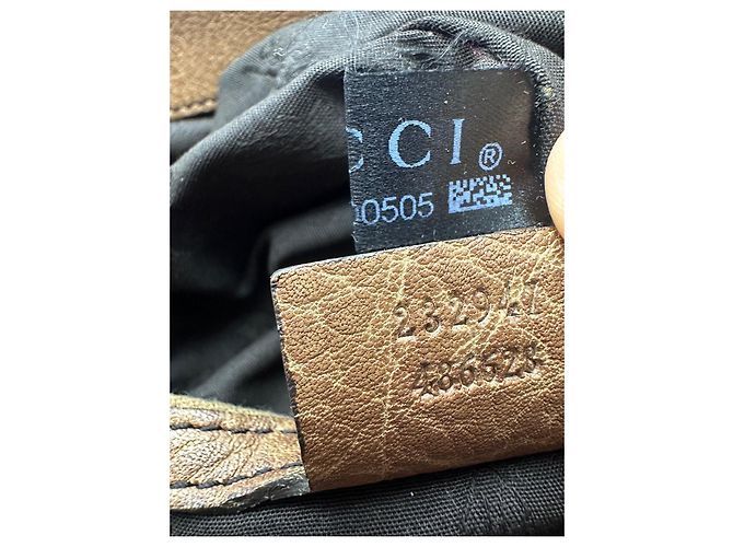 Borsa Tote Gucci Abbey Monogram Canvas Bamboo Marrone Monogramma - vista 15
