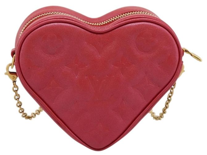 Louis Vuitton Coeur Heart on Chain Monogram Embossed Lambskin Rosso - vista 2