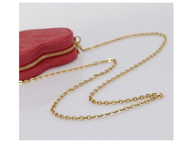 Louis Vuitton Coeur Heart on Chain Monogram Embossed Lambskin Rosso - vista 7