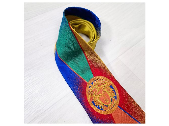 Cravatta Gianni Versace in Seta Multicolore Medusa - vista 11