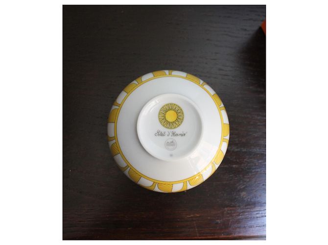 Hermès Soleil d'Hermès Porzellanschale Gelb Weiß - Ansicht 10