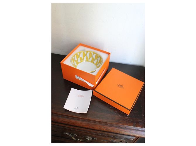 Hermès Soleil d'Hermès Porzellanschale Gelb Weiß - Ansicht 5