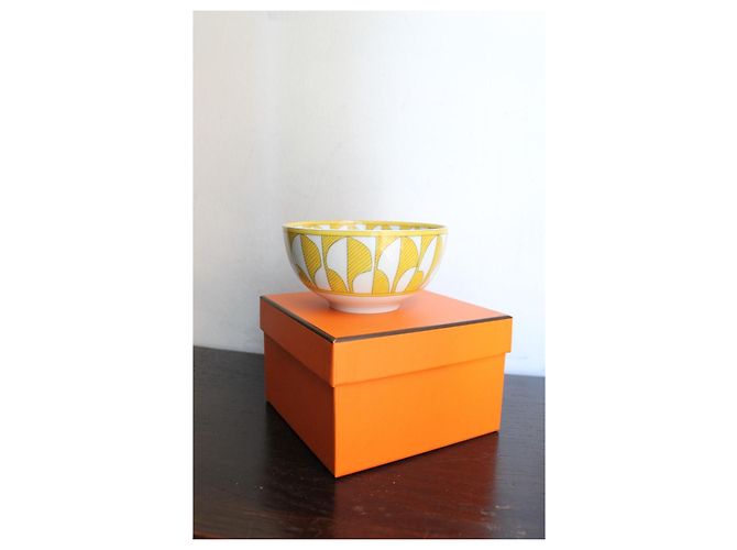 Hermès Soleil d'Hermès Porzellanschale Gelb Weiß - Ansicht 7