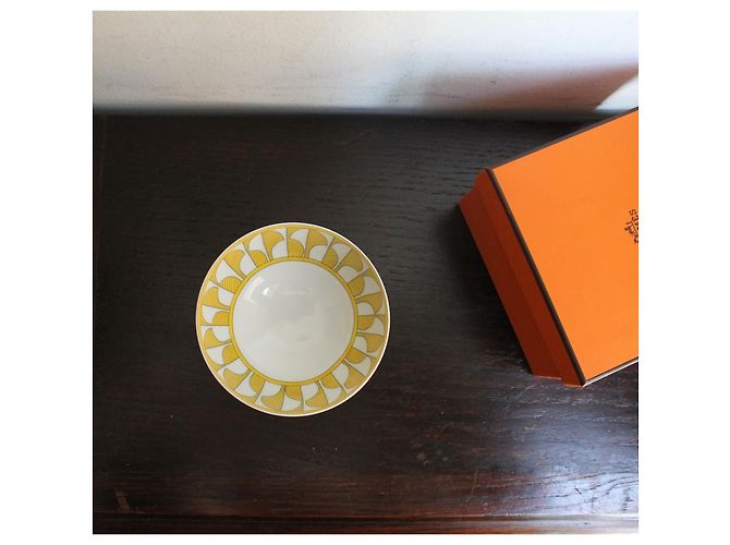 Hermès Soleil d'Hermès Porzellanschale Gelb Weiß - Ansicht 8
