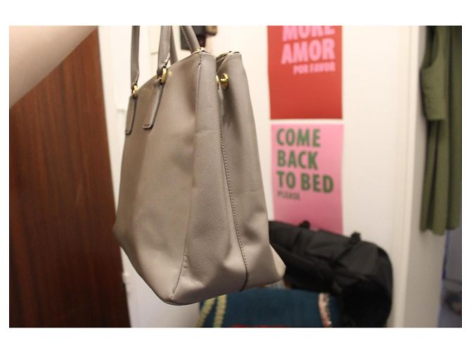 Bolso de mano Prada Saffiano Cuero Gris - vista 4