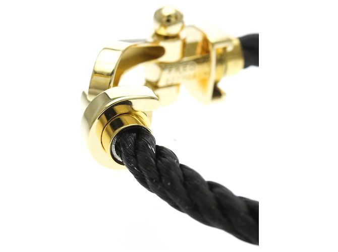 Autre Marque Fred Paris Force 10 Interchangeable Woven Cord and 18K Rose Gold with Diamonds Large Golden - view 4