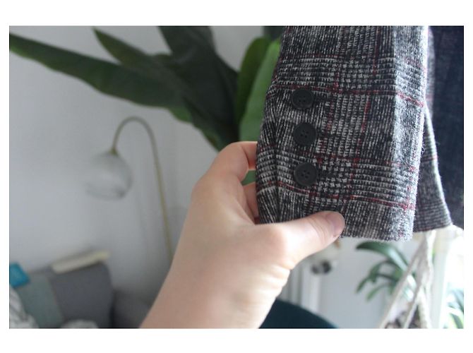 Autre Marque Mii Studio Blazer grau-rot kariert - Ansicht 7