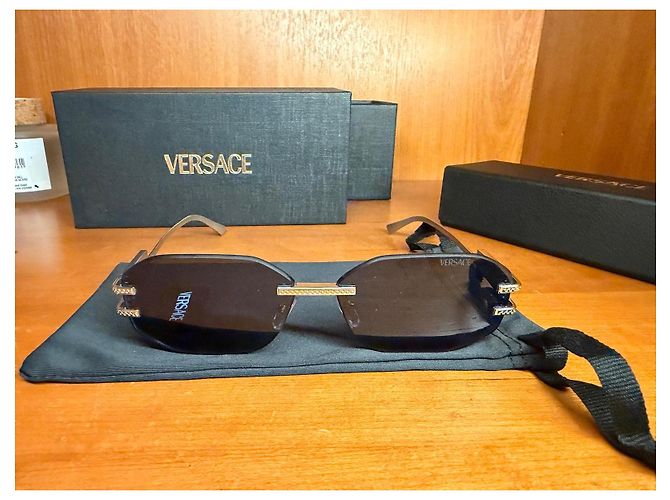 Versace Sonnenbrille Silber Blau - Ansicht 2