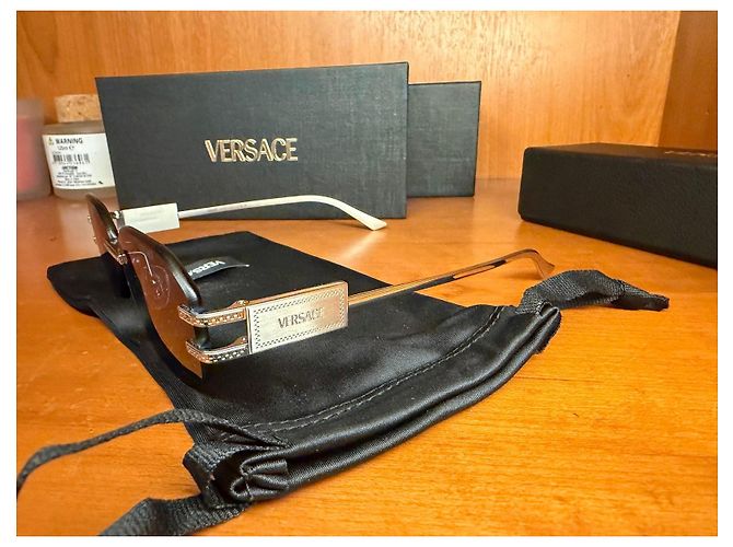 Versace Sonnenbrille Silber Blau - Ansicht 3