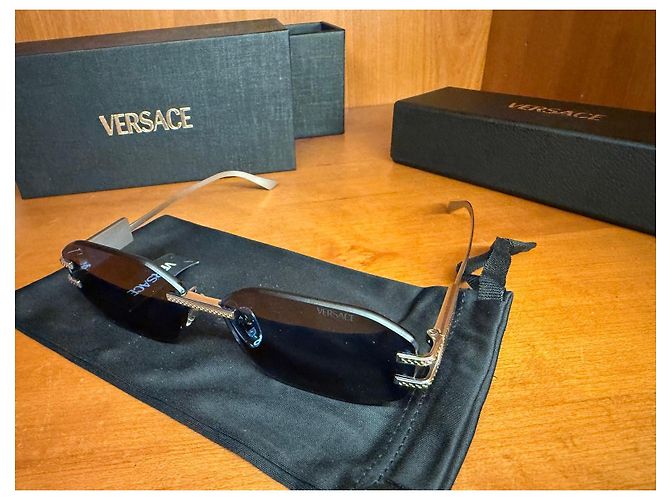 Versace Sonnenbrille Silber Blau - Ansicht 5