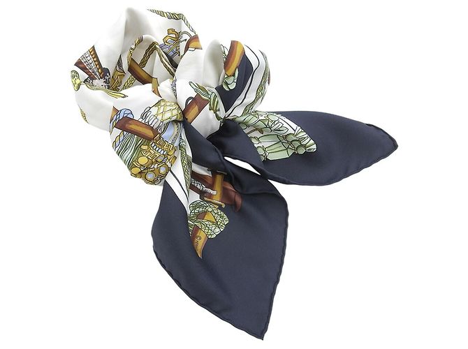 Hermès Hermes Carre 90 Passementerie Tassel Schal Schwarz Mehrfarben - Ansicht 2