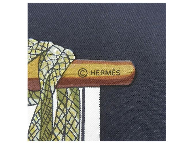 Hermès Hermes Carre 90 Passementerie Tassel Schal Schwarz Mehrfarben - Ansicht 9