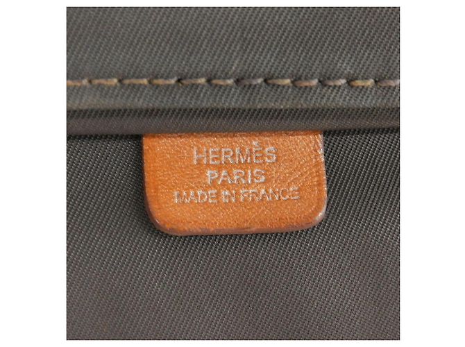 Hermès Portafoglio lungo Hermes in tela e pelle arancione - vista 9