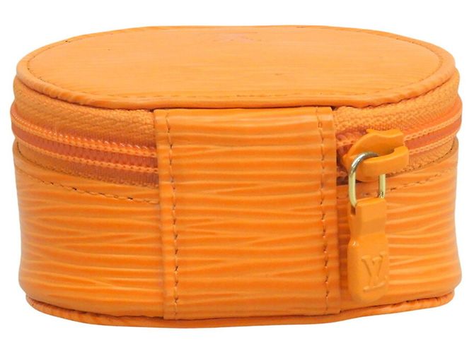 Louis Vuitton Epi Ecrin Bijou Case Pouch Arancione - vista 5