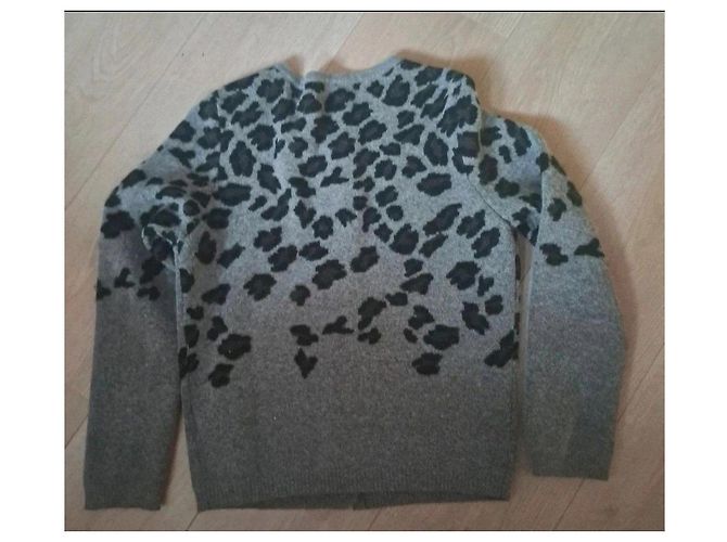 Autre Marque Cardigã com estampa de leopardo cinza - vista 2