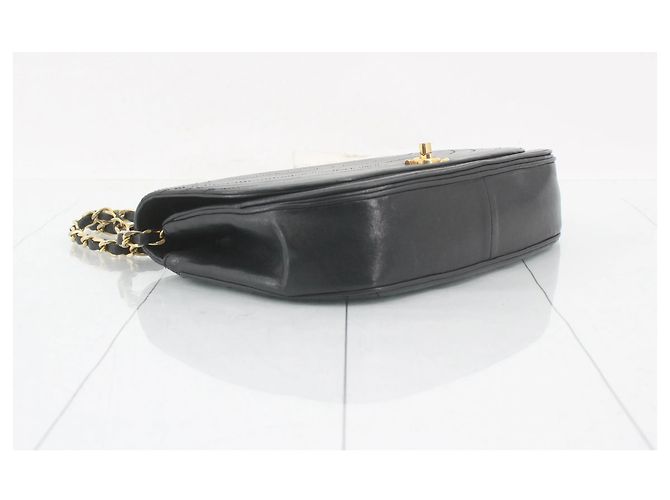 Chanel Vintage Half Moon Flap Quilted lambskin medium Schwarz - Ansicht 5