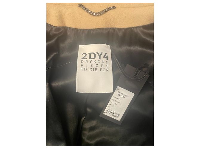 Drykorn Abrigo Duffle-coat beige lana y cachemira - vista 2
