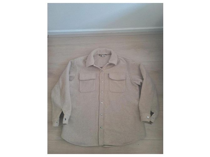 Autre Marque Sovracamicia beige in misto lana - vista 2