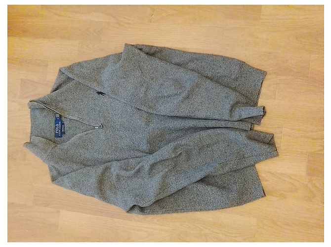 Polo Ralph Lauren grauer Baumwollpullover mit Reißverschluss - Ansicht 3