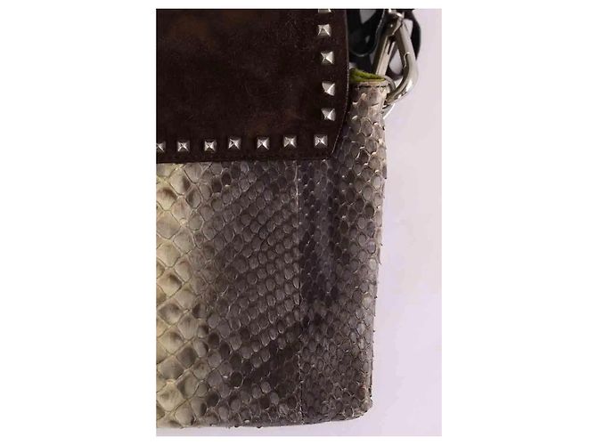 Mini mala Prada castanha em couro exótico Marrom - vista 6
