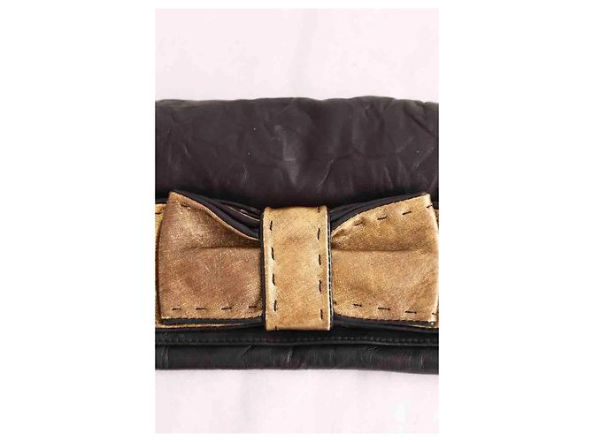Chloé Clutch aus schwarzem Leder - Ansicht 3