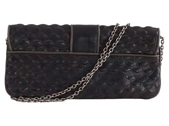 Autre Marque Dior Clutch aus schwarzem Leder - Ansicht 3