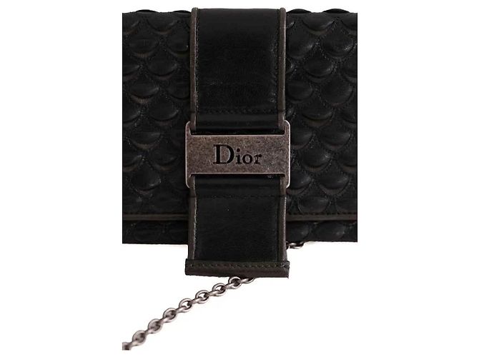 Autre Marque Dior Clutch aus schwarzem Leder - Ansicht 4