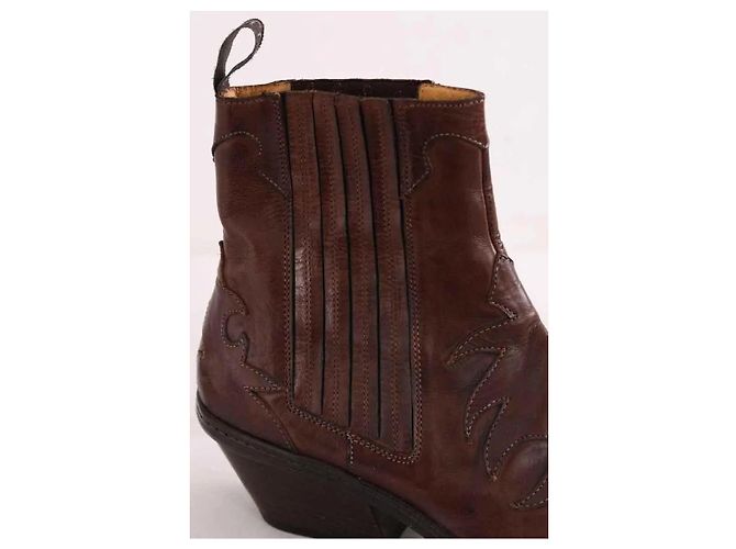 Botas de couro castanhas Sartore Marrom - vista 4