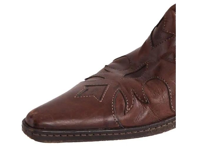 Botas de couro castanhas Sartore Marrom - vista 5