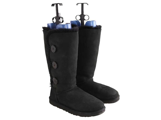 Stivali Ugg in pelle nera Nero - vista 3