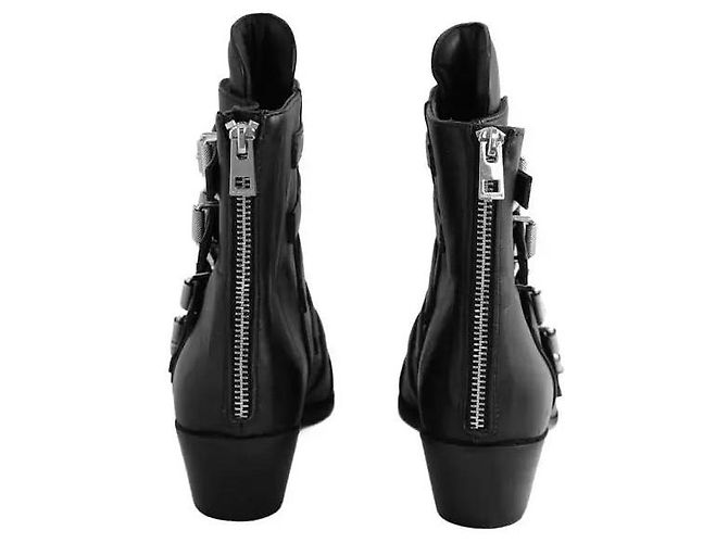 Zadig & Voltaire Black Leather Buckle Boots - view 2